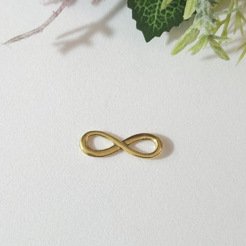Gold Plated Infinity Symbol Charm or Pendant Jewelry Making
